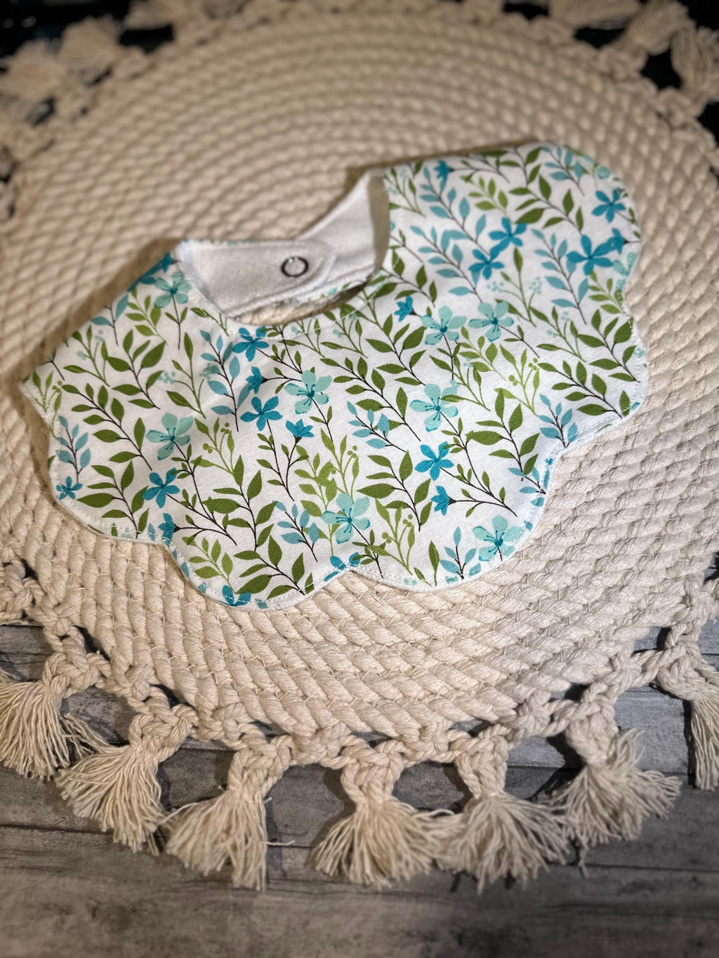 Children's Handmade Scalloped Baby Bib | Handsewn Baby Bib, Scalloped Bib, Girl's Baby Bib, Children's Bibs, Cotton Baby Bib