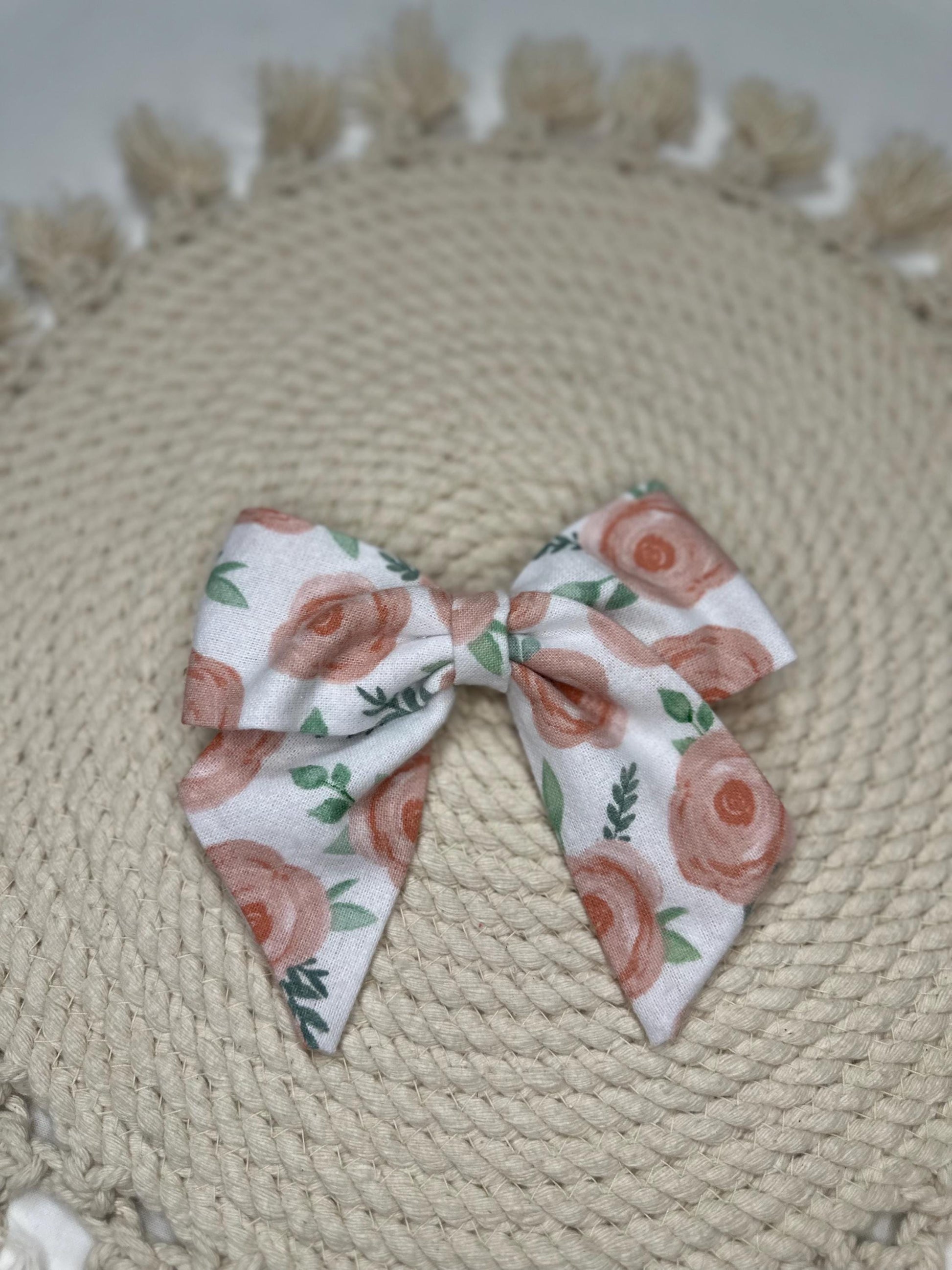 Girl's and Women's Elegant Rose Flower Bow Hairbow | Fabric Hairclip, Hairbow, Baby Bow, Hair Accessory