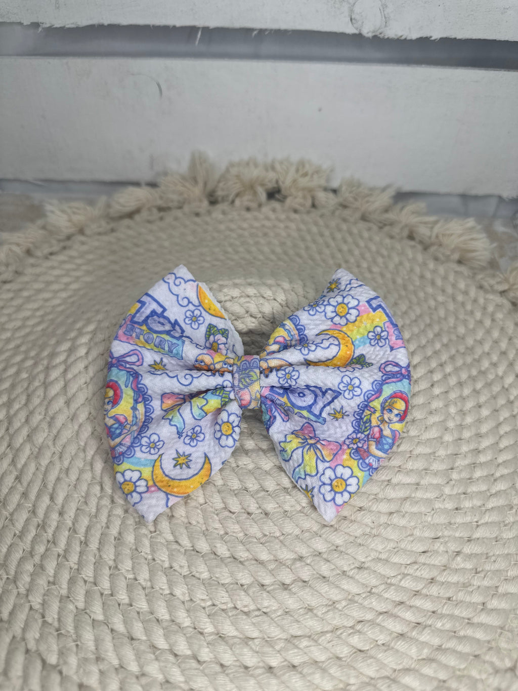 Hand-Tied Purple T Story Fabric Bow Headwrap | Fabric Headwrap, Hairbow, Baby Bow, Hair Accessory
