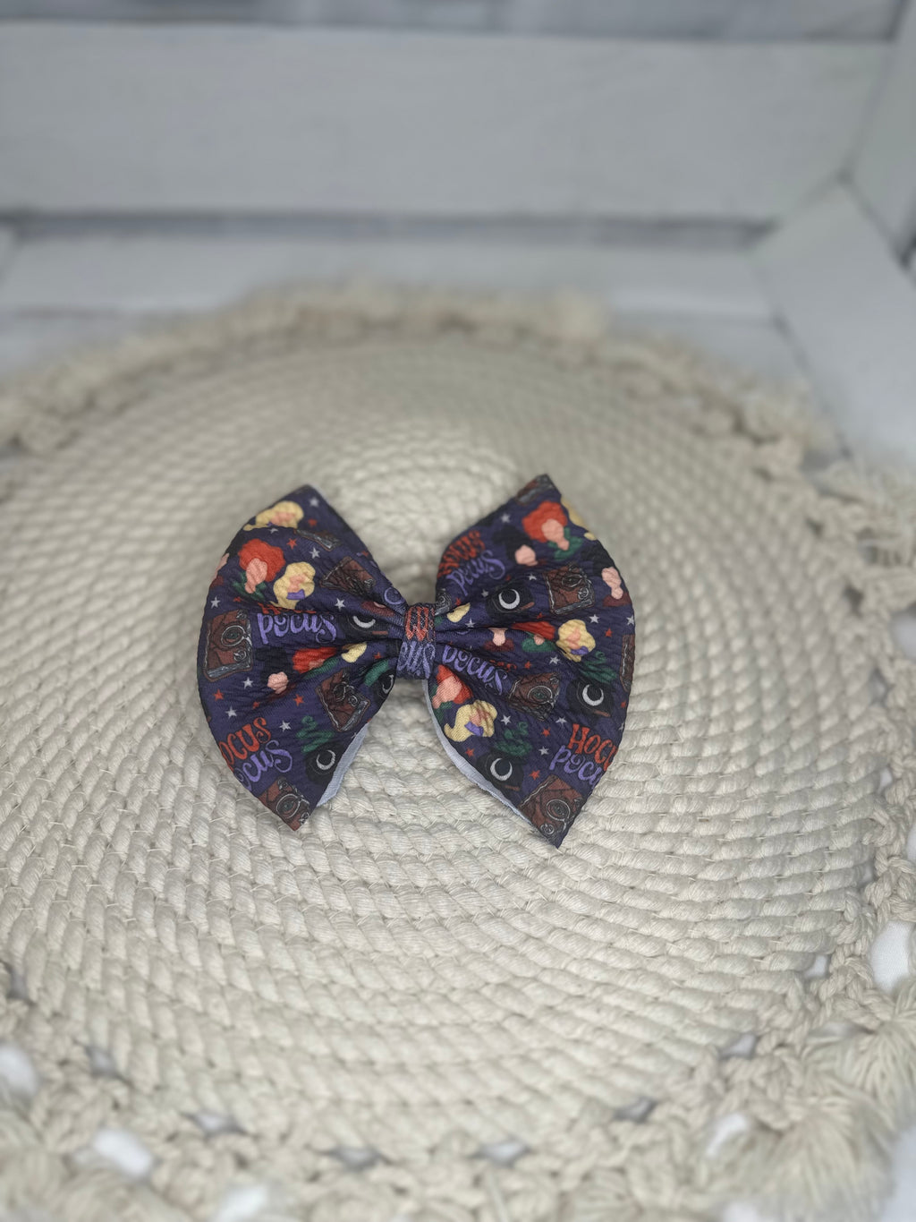 Three Sisters Halloween Fabric Bow Headwrap | Fabric Headwrap, Hairbow, Baby Bow, Hair Accessory
