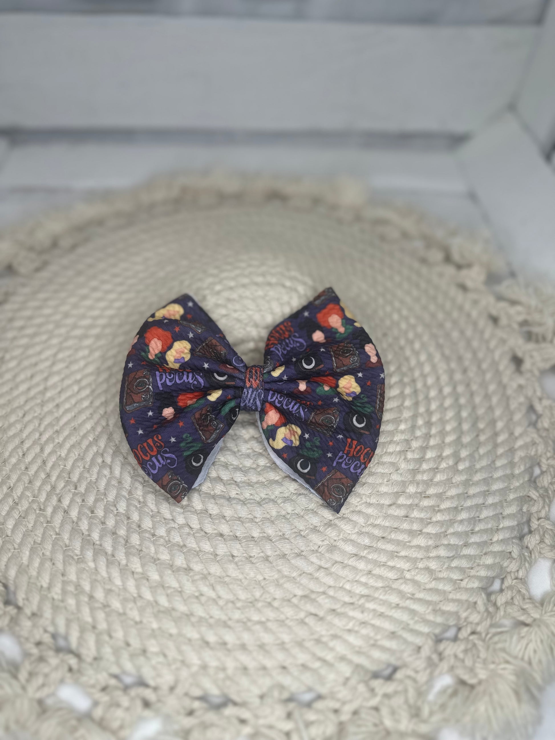 Three Sisters Halloween Fabric Bow Headwrap | Fabric Headwrap, Hairbow, Baby Bow, Hair Accessory