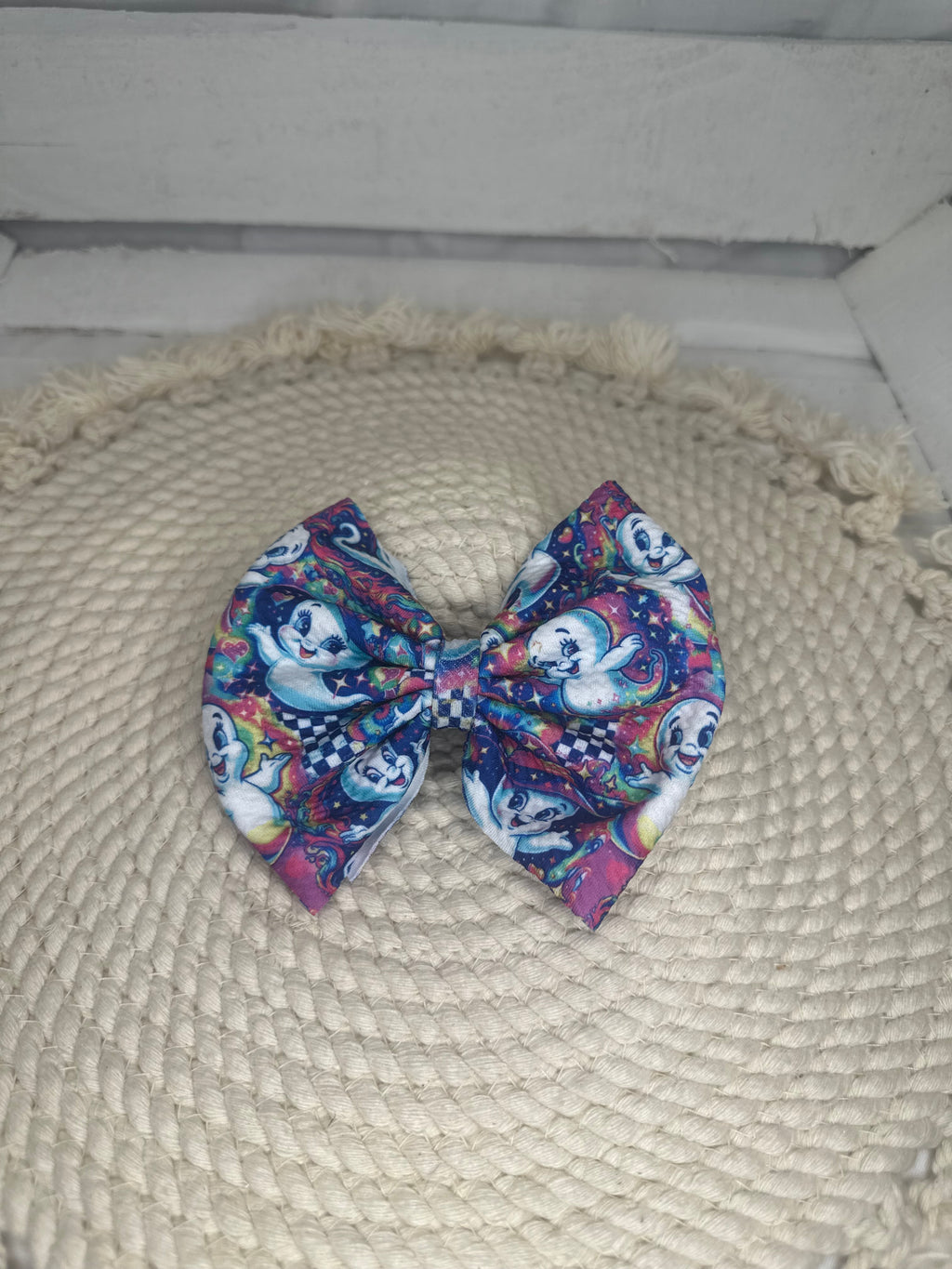 Friendly Ghost Fabric Bow Headwrap | Fabric Headwrap, Hairbow, Baby Bow, Hair Accessory