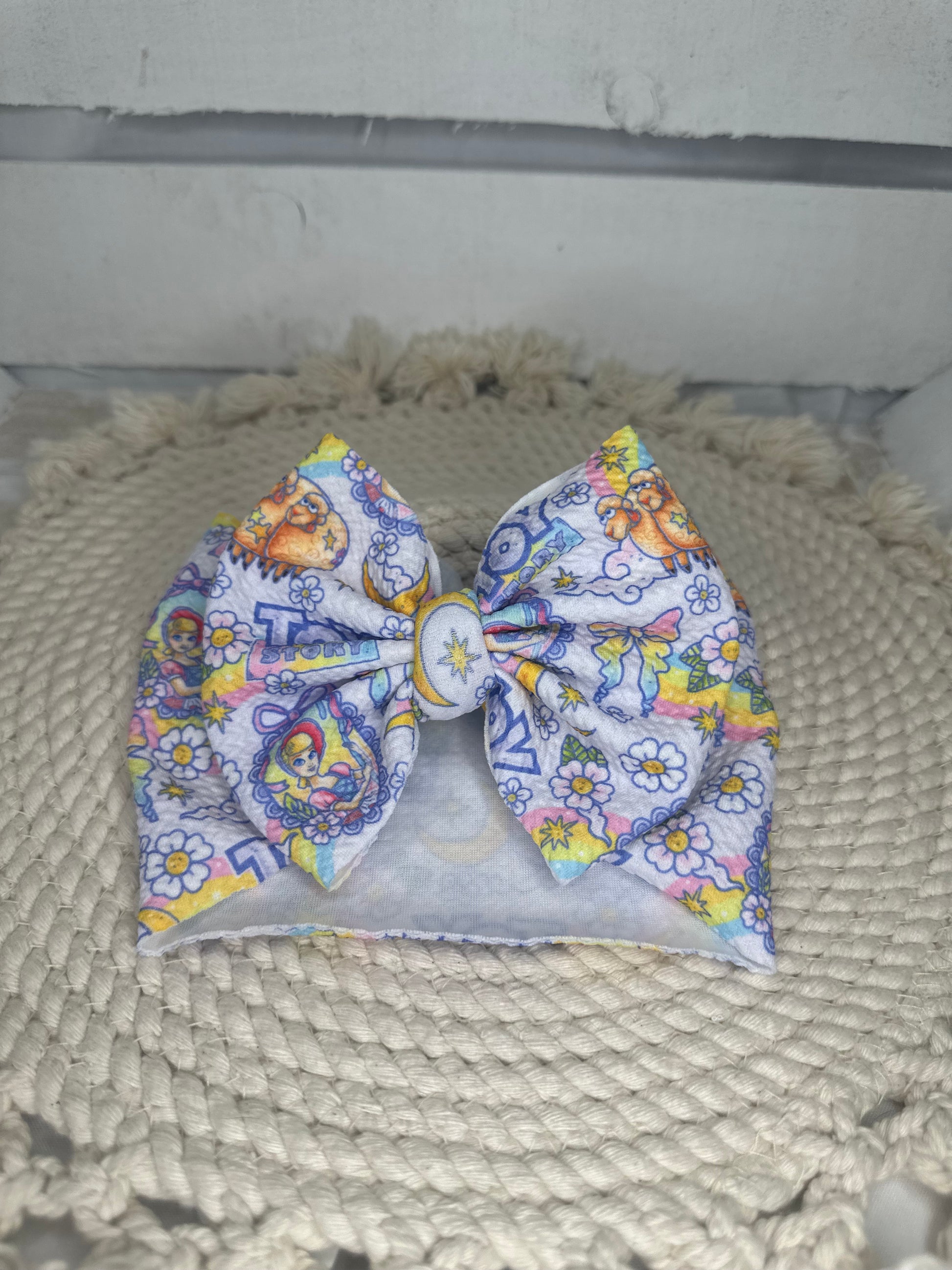 Hand-Tied Purple T Story Fabric Bow Headwrap | Fabric Headwrap, Hairbow, Baby Bow, Hair Accessory
