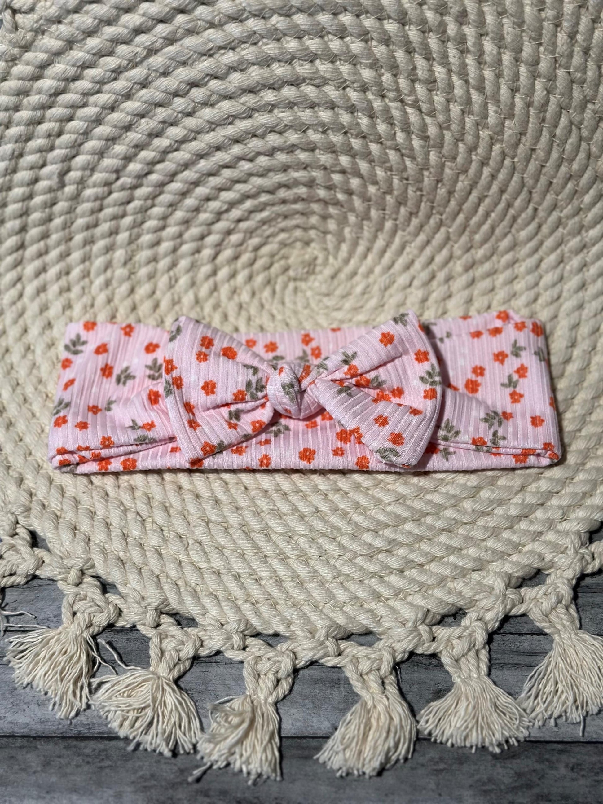 Girl's Ribbed Knit Pink Bow Headband | Knit Headband, Girl's Headband Bow, Hair Accessory, Hairbow, Children's Hairbow